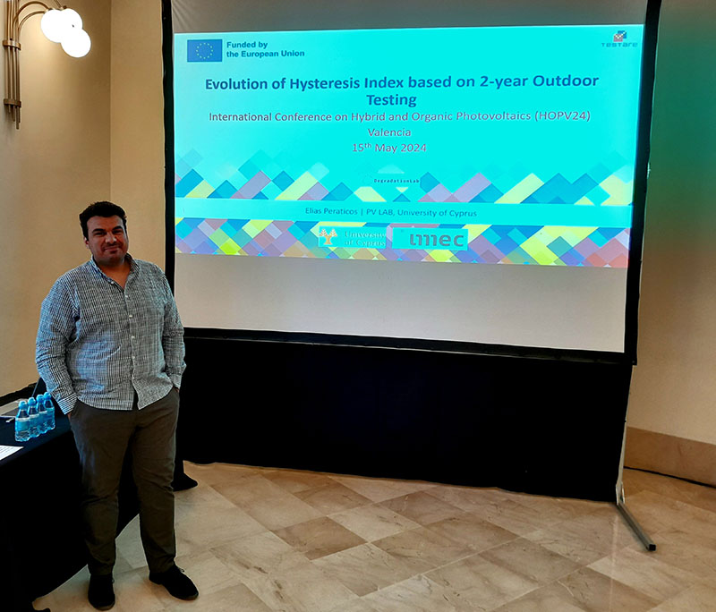 Dr. Elias Peraticos presented on perovskite technology at the 16th HOPV24 International Conference